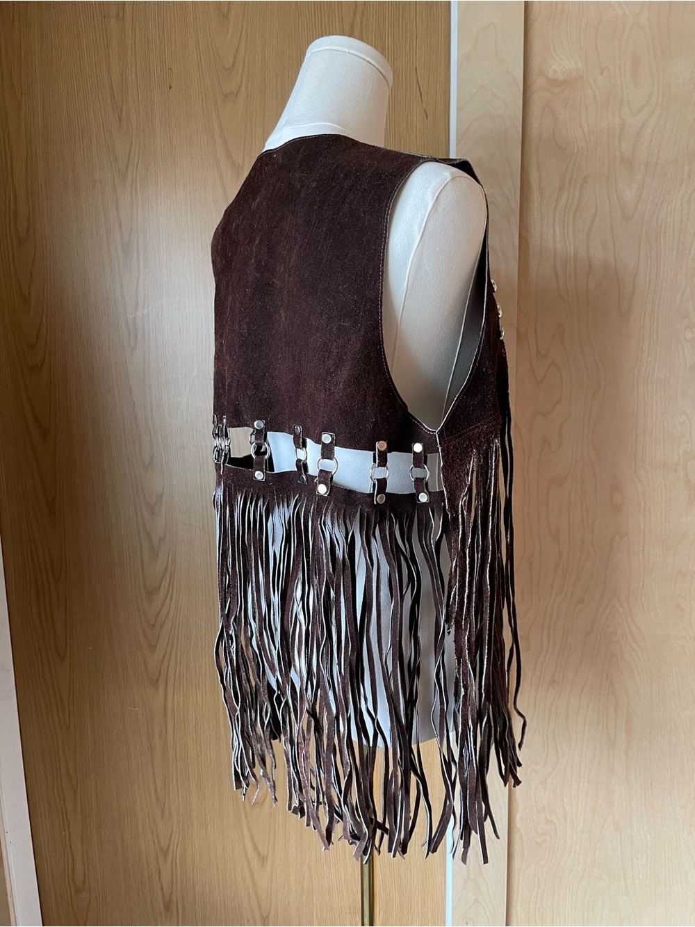 Fringed Suede Vest - Dark Brown